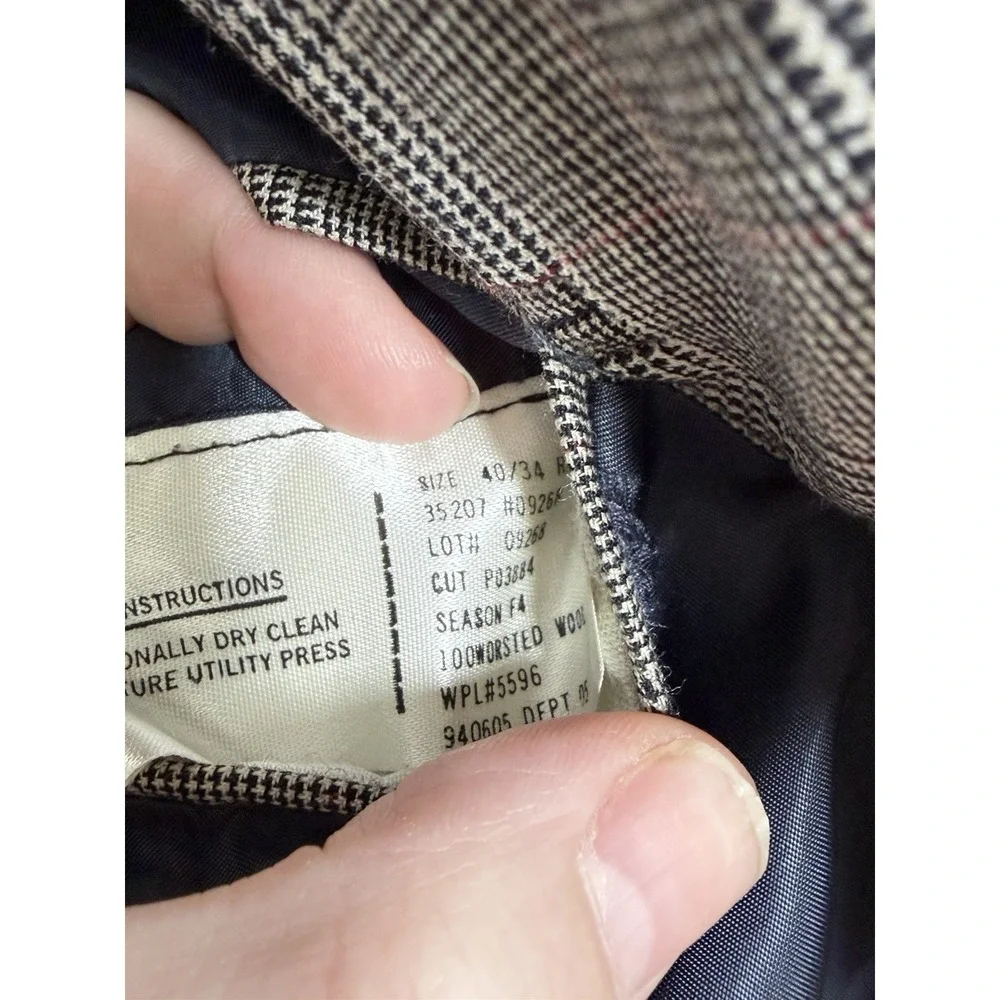 Polo Ralph Lauren Suit Mens 40/34 Brown Glen Plaid Wool 2 Piece Blazer Pants VTG